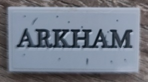 Tile 2 x 4 with 'ARKHAM' and Stone Pattern (Sticker) - Set 70912