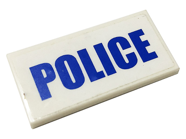 Tile 2 x 4 with Blue 'POLICE' Pattern (Sticker) - Set 60141