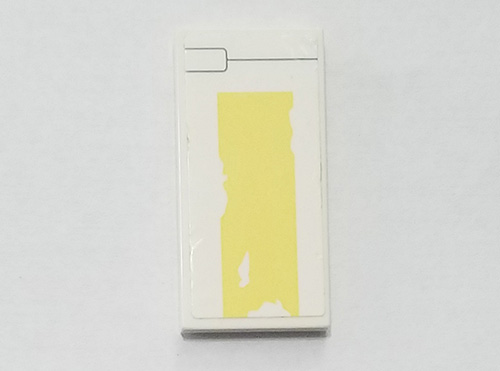Tile 2 x 4 with Black Line, Bright Light Yellow Stripe and Peeling Paint Pattern (Sticker) - Set 75218