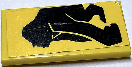 Tile 2 x 4 with Black Gorilla, Left Arm Front Pattern (Sticker) - Set 70632