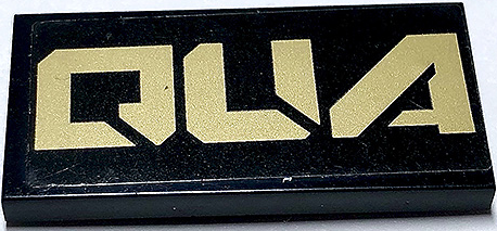 Tile 2 x 4 with Gold 'QUA' (QUAKe Left Half) Pattern (Sticker) - Set 70632