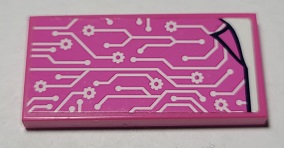 Tile 2 x 4 with Blanket with White Circuitry Pattern (Sticker) - Set 41340