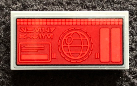 Tile 2 x 4 with Digital Display Screen with SW Death Star Map Pattern Model Left Side (Sticker) - Set 75291