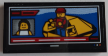 Tile 2 x 4 with Coast Guard Rescue Controller and Minifigure with Life Raft on Screen Pattern (Sticker) - Set 60167