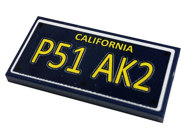 Tile 2 x 4 with 'CALIFORNIA' and 'P51 AK2' Pattern (Sticker) - Set 10265