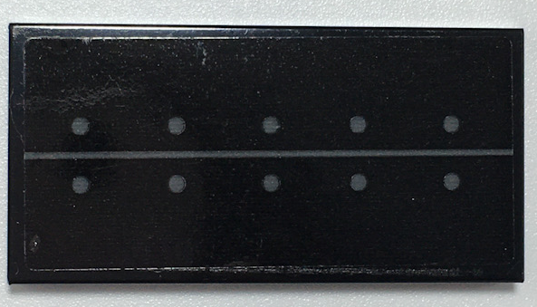 Tile 2 x 4 with Dark Bluish Gray Line and Rivets on Black Background Pattern (Sticker) - Set 70917