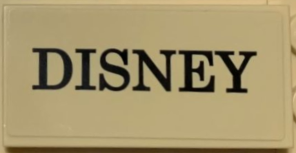 Tile 2 x 4 with Black 'DISNEY' on Tan Background Pattern (Sticker) - Set 71044