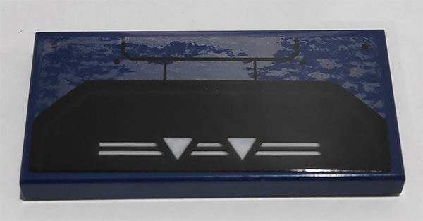 Tile 2 x 4 with Hull Plate with White Lines and Triangles Pattern (Sticker) - Set 76153