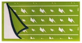 Tile 2 x 4 with Lime Blanket with White Lines and Lightning Bolts Pattern (Sticker) - Sets 41340 / 41381
