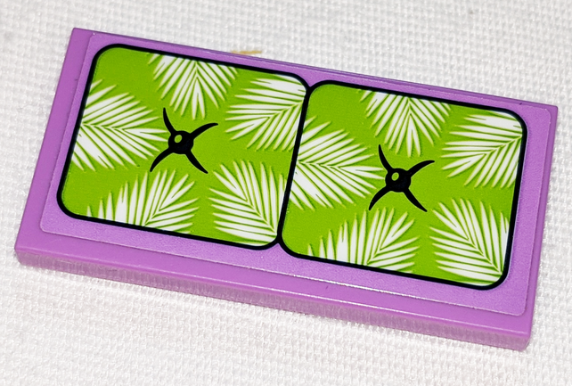 Tile 2 x 4 with Lime Seat Cushion with Black Buttons Pattern (Sticker) - Set 41347