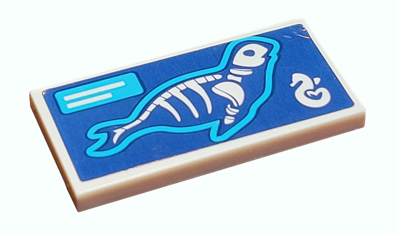 Tile 2 x 4 with Seal X-Ray and Heartlake Rescue Logo Pattern (Sticker) - Set 41380