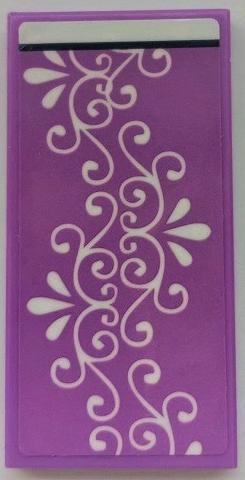 Tile 2 x 4 with Blanket with White Filigree, Bedsheet Pattern (Sticker) - Set 41395