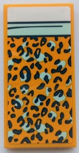 Tile 2 x 4 with Blanket with Black and Light Aqua Rosettes, White Bedsheet Pattern (Sticker) - Set 41395