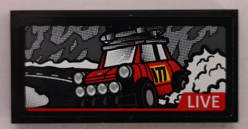 Tile 2 x 4 with 1967 Mini Cooper S Rally and 'LIVE' Pattern (Sticker) - Set 75894
