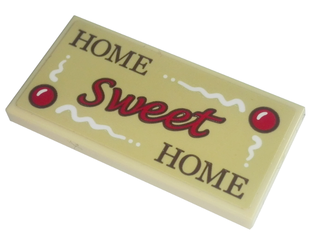 Tile 2 x 4 with 'HOME Sweet HOME' Pattern (Sticker) - Set 10267