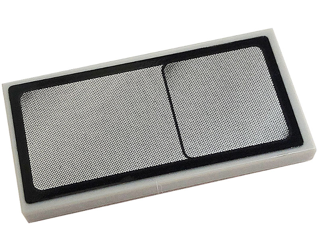 Tile 2 x 4 with Silver Vehicle Mirror with Black Border Pattern (Sticker) - Set 42128