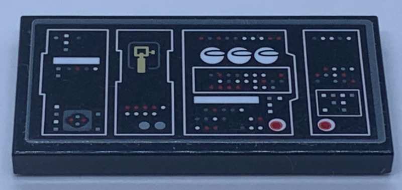 Tile 2 x 4 with SW Millennium Falcon Control Panel Screen Pattern (Sticker) - Set 75192
