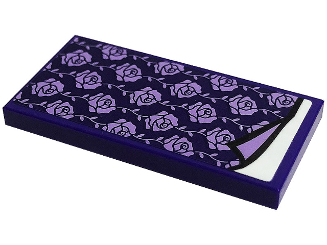 Tile 2 x 4 with Blanket with Lavender Roses and Folded Corner Pattern (Sticker) - Set 43196