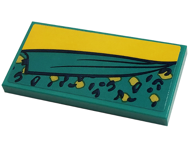 Tile 2 x 4 with Blanket with Gold and Dark Blue Spots, Bright Light Orange Bedsheet Pattern (Sticker) - Set 41449