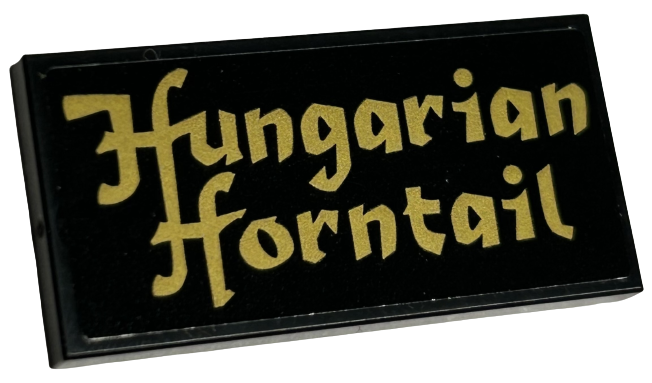 Tile 2 x 4 with Gold 'Hungarian Horntail' Pattern (Sticker) - Set 76406