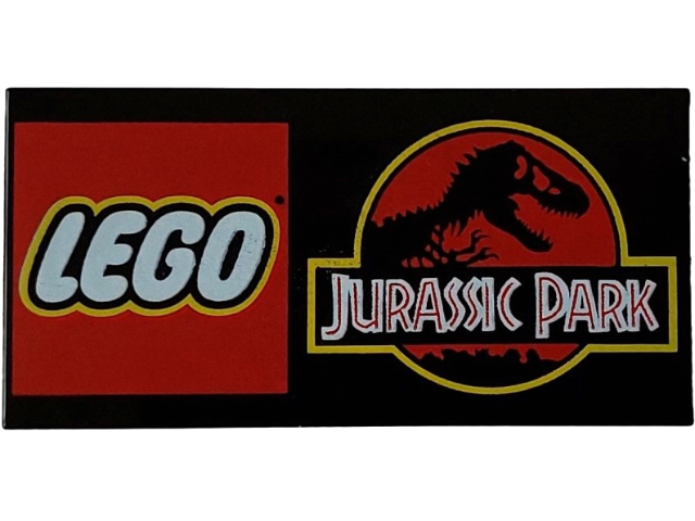 Tile 2 x 4 with LEGO Jurassic Park Logo Pattern