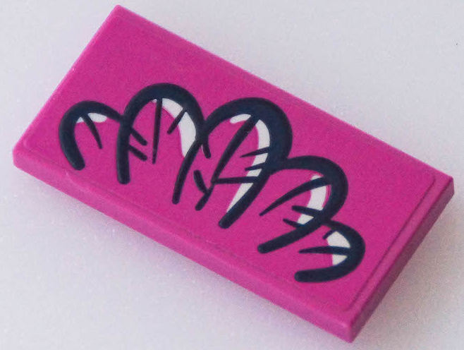 Tile 2 x 4 with 5 Dark Blue Feathers with White Highlights Pattern (Sticker) - Set 41433