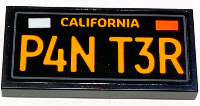 Tile 2 x 4 with 'CALIFORNIA' and 'P4N T3R' Pattern (Sticker) – Set 10304