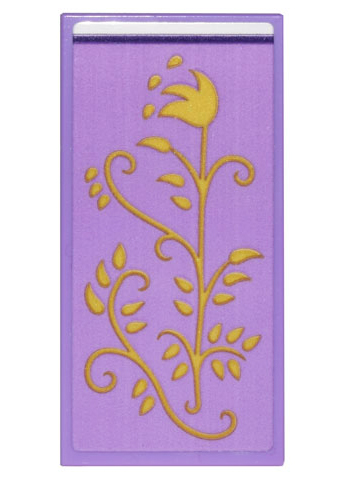 Tile 2 x 4 with Medium Lavender Blanket with Gold Flowers, Stems, and Leaves Pattern (Sticker) - Set 43205