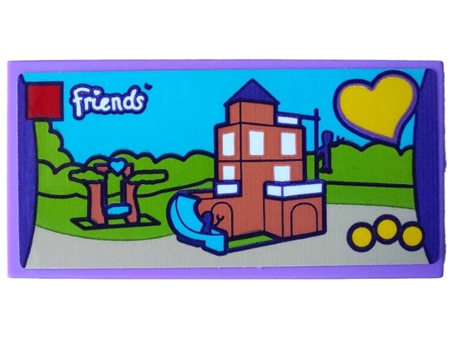 Tile 2 x 4 with Friends Set 41340 Friendship House Pattern (Sticker) - Set 4002022