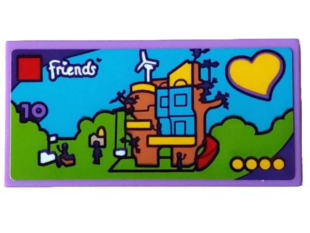 Tile 2 x 4 with Friends Set 41703 Friendship Tree House Pattern (Sticker) - Set 4002022