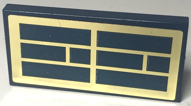 Tile 2 x 4 with Gold Solar Panel Pattern (Sticker) - Set 60350