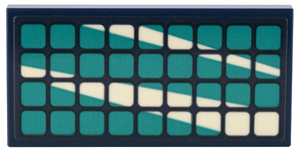 Tile 2 x 4 with Dark Turquoise Solar Panel with White Reflections Pattern (Sticker) - Set 41732