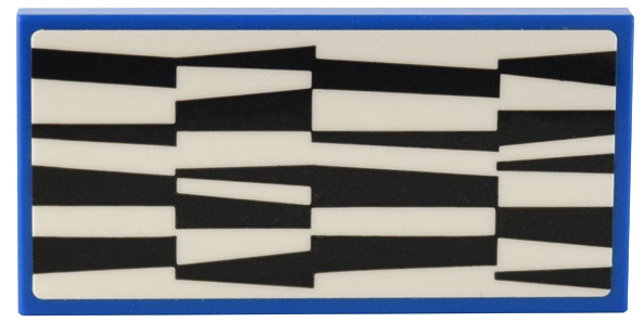 Tile 2 x 4 with Rug with Black and White Geometric Shapes Pattern (Sticker) - Set 41732