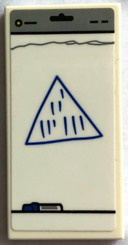 Tile 2 x 4 with Flip Chart with Triangle, 9 Tally Marks and Blue Pen Pattern (Sticker) - Set 21336