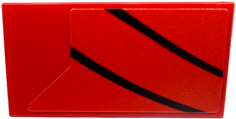 Tile 2 x 4 with Black Curved Stripes Pattern Model Left Side (Sticker) - Set 76916