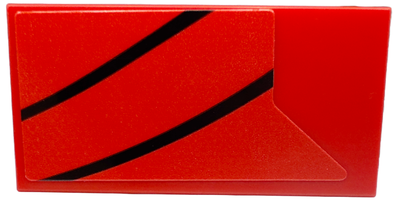 Tile 2 x 4 with Black Curved Stripes Pattern Model Right Side (Sticker) - Set 76916