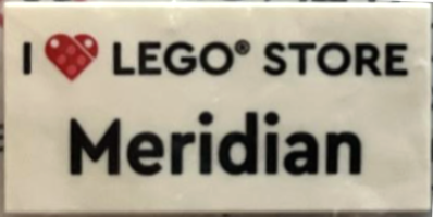 Tile 2 x 4 with 'I Heart LEGO STORE Meridian' Pattern