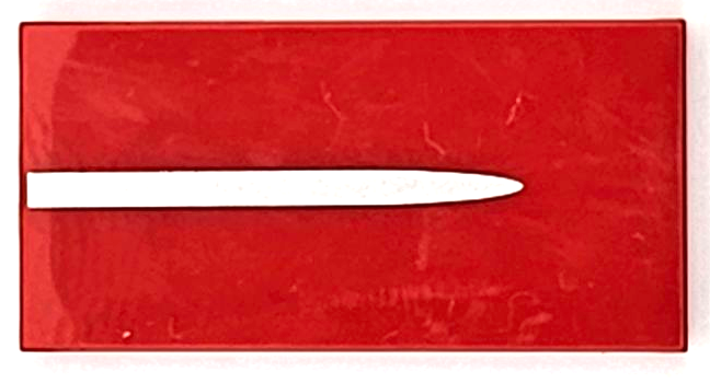 Tile 2 x 4 with Silver Tapered Stripe Pattern