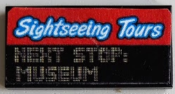 Tile 2 x 4 with 'Sightseeing Tours' on Red Stripe and 'NEXT STOP: MUSEUM' Pattern (Sticker) - Set 60200