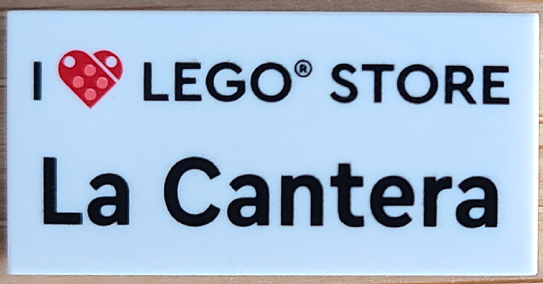 Tile 2 x 4 with 'I Heart LEGO STORE La Cantera' Pattern