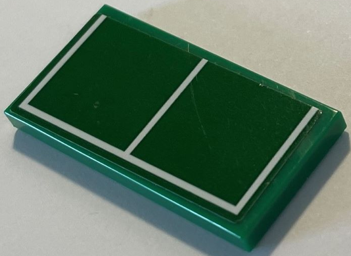 Tile 2 x 4 with White Lines for Half Ping Pong Table Pattern (Sticker) - Set 60246