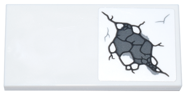 Tile 2 x 4 with Black, Dark Bluish Gray and Light Bluish Gray Wide Cracked Stone Pattern 1 (Sticker) - Set 76266