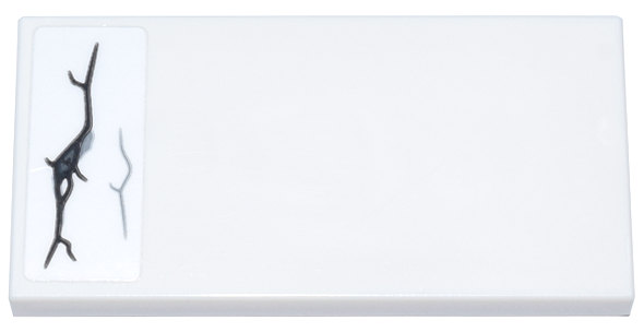 Tile 2 x 4 with Black, Dark Bluish Gray and Light Bluish Gray Narrow Cracked Stone Pattern (Sticker) - Set 76266