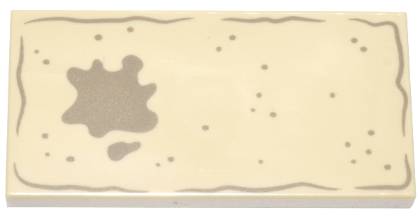 Tile 2 x 4 with Dark Tan Litter Pan, Splashes and Dots Pattern