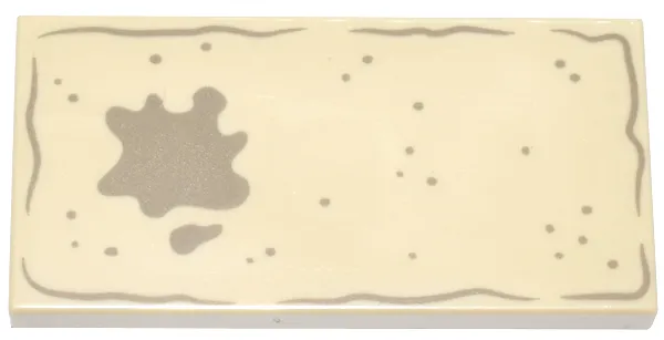 Tile 2 x 4 with Dark Tan Litter Pan, Splashes and Dots Pattern