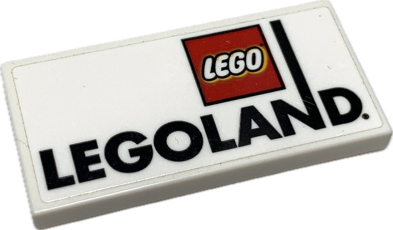 Tile 2 x 4 with Small LEGO Logo and 'LEGOLAND' Pattern (Sticker) - Sets 40347 / 40710