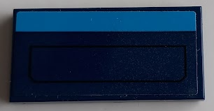 Tile 2 x 4 with Dark Azure Stripe and Black Hatch Outline Pattern (Sticker) - Set 60196