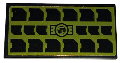 Tile 2 x 4 with Gold Solar Panel Pattern (Sticker) - Set 42158