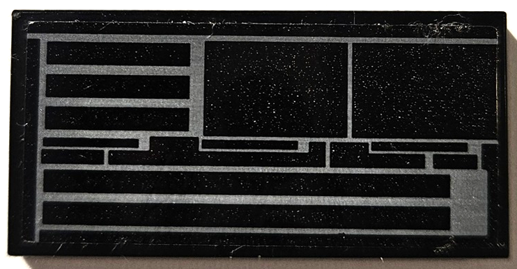 Tile 2 x 4 with SW Inquisitor Transport Scythe Hull Plates with Dark Bluish Gray Lines Pattern Model Right Side (Sticker) - Set 75336