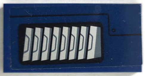 Tile 2 x 4 with Dark Bluish Gray and Silver Air Vent, Black Rivet and Panel Outline Pattern Model Right Side (Sticker) - Set 75940